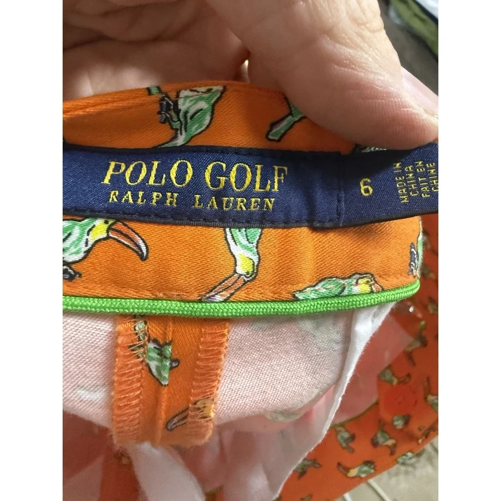 Polo Golf Ralph Lauren Toucan Bird Print Slim Golf Pants Womens Size 6 Loud AOP